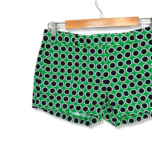 Michael Michael Kors Green, Black and White Circular Print Chino Shorts 4 - Picture 3 of 7
